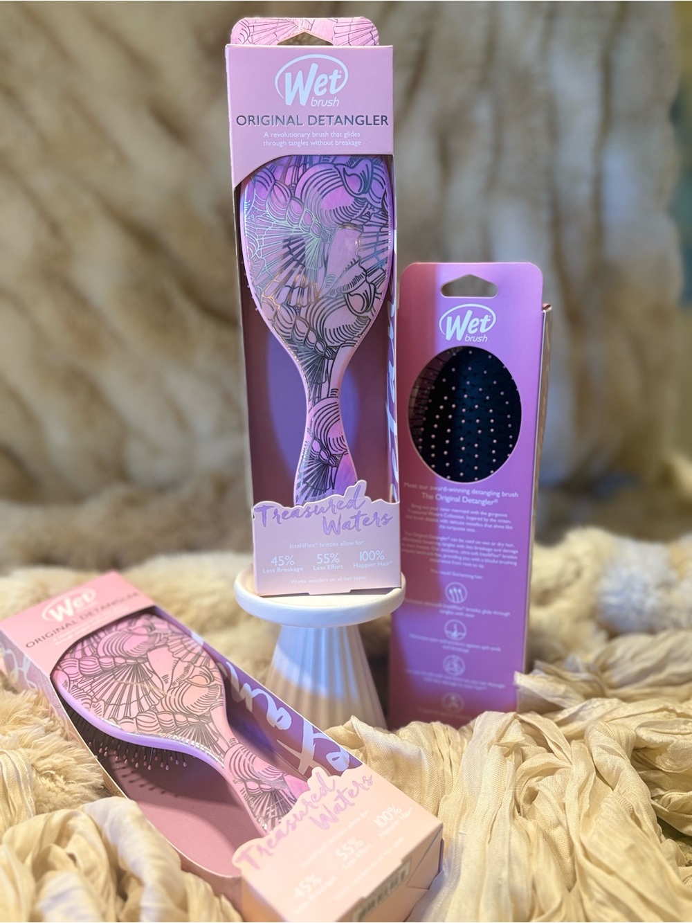 NEW Wet Brush Original Detangler Treasured Waters Purple Waves Hair Brush NWT